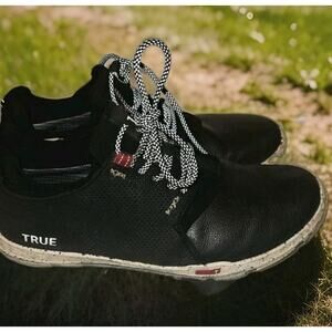 True Linkswear Original 1.2 Golf Shoes Mens 12 Black Classic Spikeless Sneaker